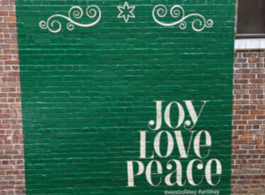 Joy Love Peace mural