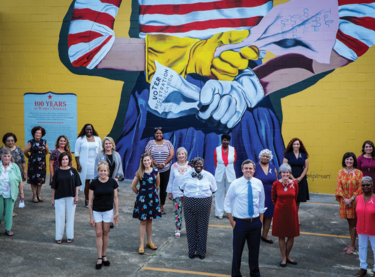 Suffrage mural unveiling